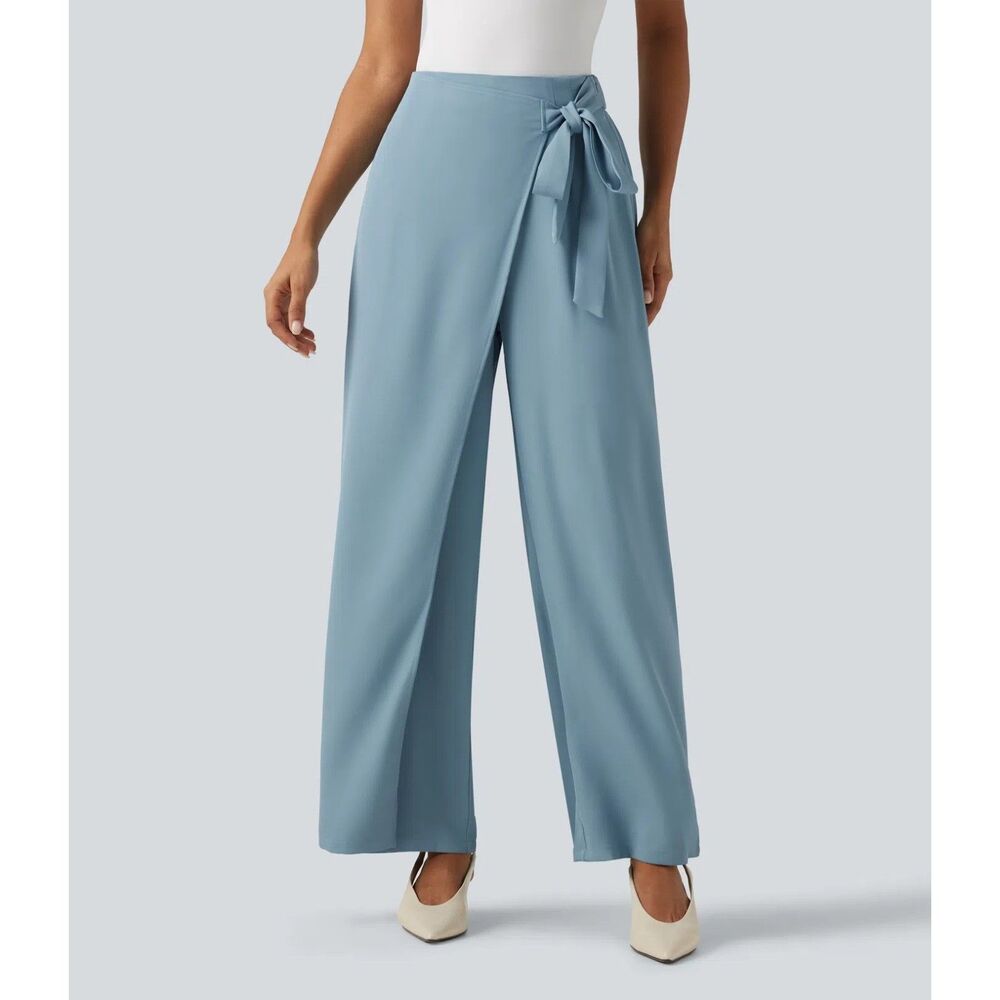 Halara Flex High Waisted Tie Side Wide Leg Work Pants XL Petite